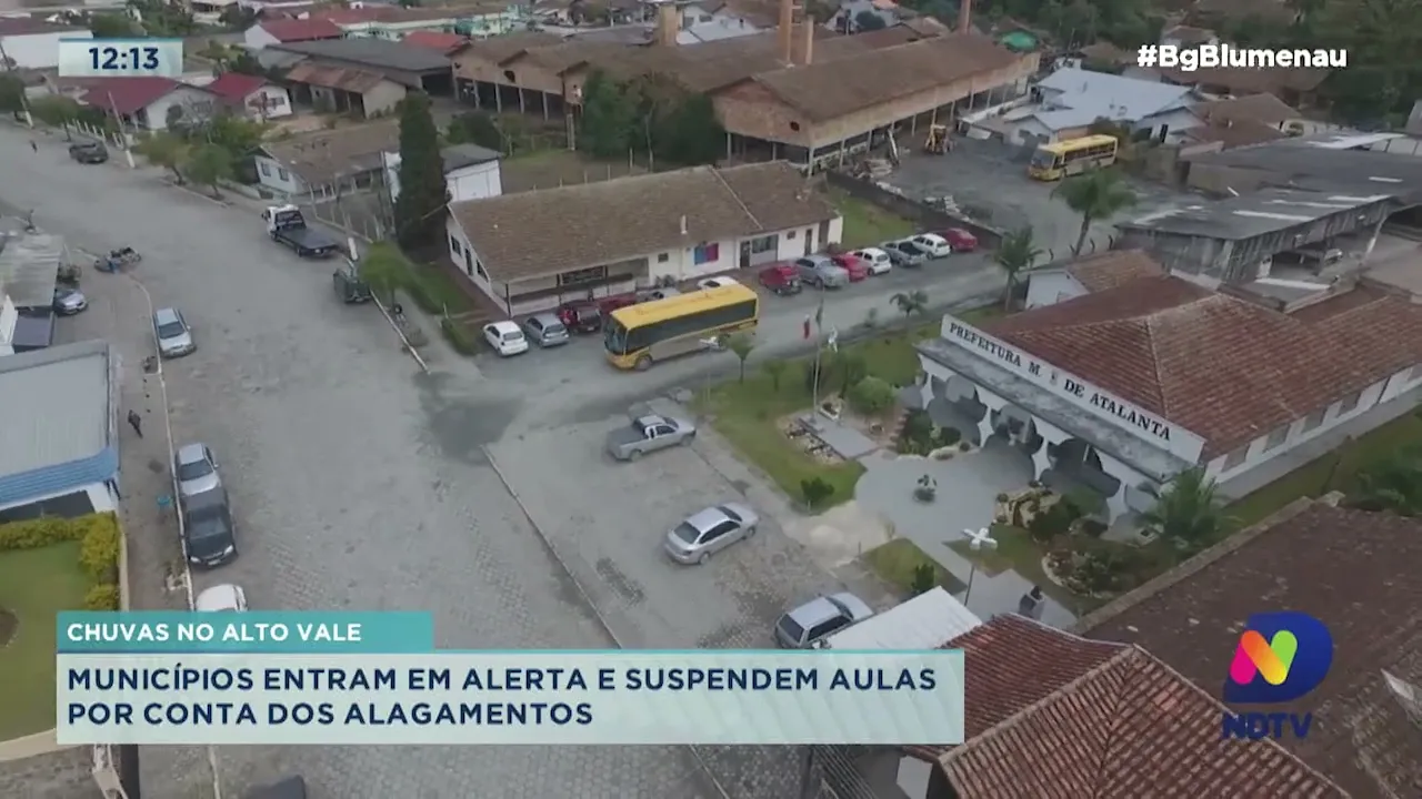 Chuvas no Alto Vale: municípios entram em alerta e suspendem aulas por conta dos alagamentos