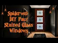 DIY Spiderweb Faux Stained Glass Windows