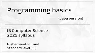 Programming basics IB Computer Science 2025 syllabus
