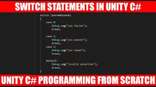 Switch Statements In C Unity
