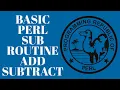 Perl Programming - Subroutine