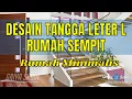 92 Model Desain Tangga Letter L Rumah Sempit Sederhana Kayu dan Beton | L Shaped Staircase Design