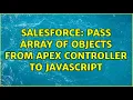 Salesforce Pass array of objects from apex controller to javascript
