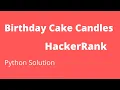 Birt ay Cake Candles HackerRank Python Solution