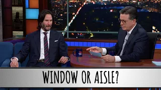 keanu reeves takes the colbert questionert