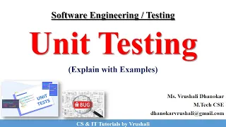SE 45 Unit Testing with Example Software Engineering Full Course csittutorialsbyvrushali
