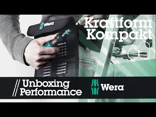 Screwdriver set, 1x handle and 16х blades, Kraftform Kompakt 60 Wera - W059295