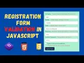 Responsive Registration Form Validation in JavaScript Bootstrap 5 Tutorial