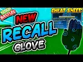 NEW Recall Glove w Cheat Sheet How to get it - Slap Battles Roblox