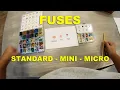 TYPES DIFFERENT SIZES OF CAR TRUCK FUSES STANDARD MINI MICRO