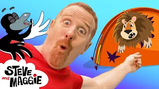 Camping Fun with Toy Animals from Steve and Maggie | Playground Hide and Seek Story for Kids
