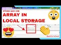 How to STORE and USE an Array in Local Storage in react js