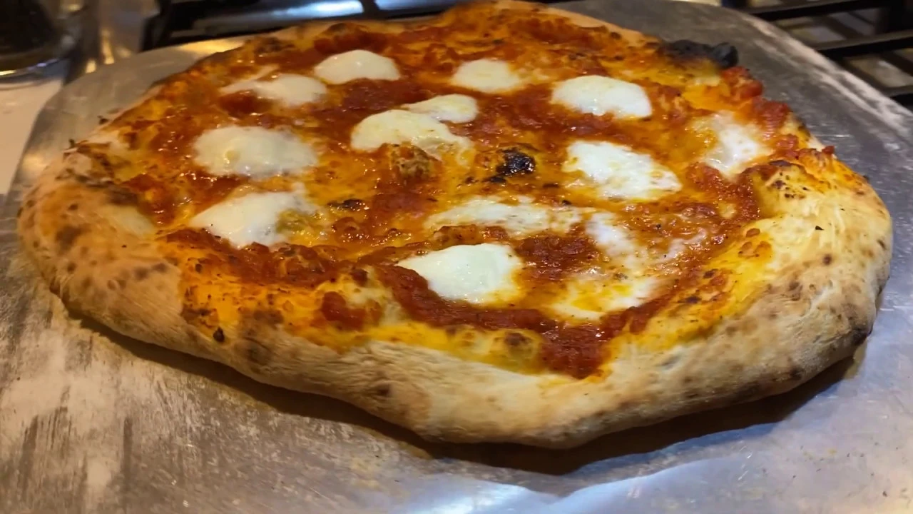 Classic Neapolitan pizza made from scratch at home