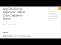 App Dev Storing Application Data in Cloud Datastore Python Qwiklab