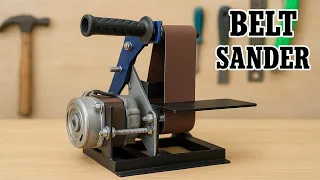 How I Built a Belt Sander From an Old Washing Machine Motor - Step-by-Step DIY Woodworking Tools