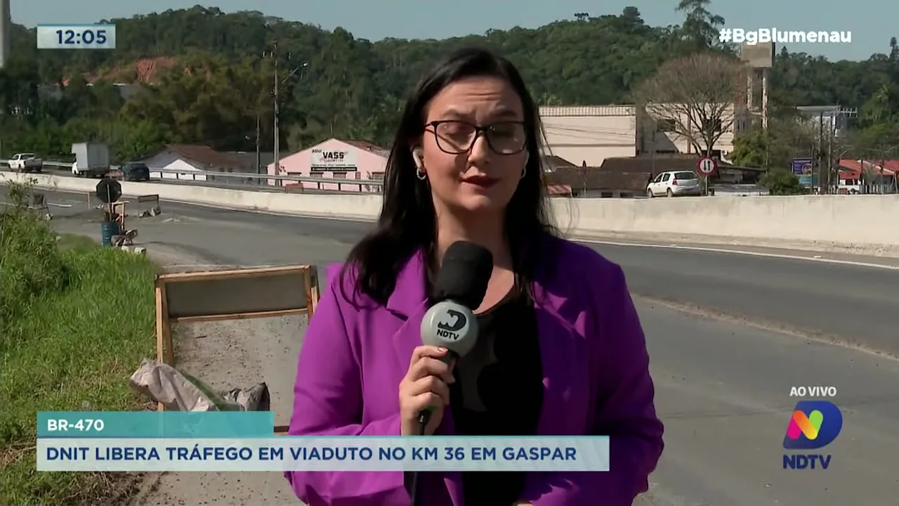 BR-470: Dnit libera tráfego em viaduto no km 36 em Gaspar