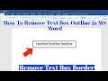 How To Remove Text Box Outline or Border in Microsoft Word How To Delete Text Box Border in Word