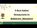 3 Best Italian Restaurants in Baltimore Maryland Italian Cuisine