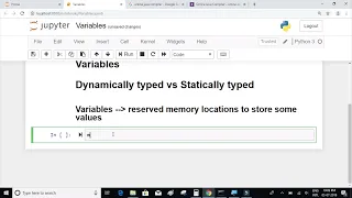Variables Dynamically typed vs Statically typed