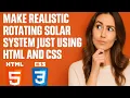 Mini Project Solar System using HTML CSS CSS Animation Project for Beginners