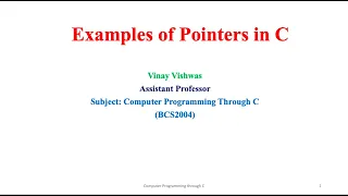 Pointers in C Part 3