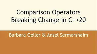 Comparison Operators Breaking Change in C 20