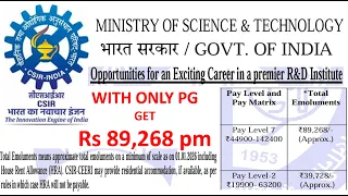 golden opportunity with only pg get rs 89 2688 pm permanent vacancies group iii group ii csir