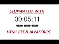 Create Stopwatch with Javascript Html and Css Javascript Stopwatch Timer With Javascript