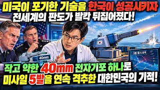 미국이 수천억 달러 쏟고 포기한 레일건, 한국은 40mm로 끝내버렸다… "설계도 줘도 미국은 못 만듭니다"