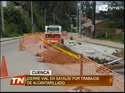 Cierre vial en Sayausí por trabajos de alcantarillado