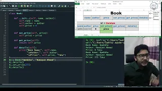 L9 Python OOP Constructor Instance variable method Import class Example-5 Bangla