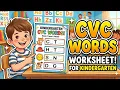 How to Create a CVC Words Worksheet in Canva Free Printable Kindergarten Phonics Worksheet