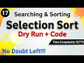 Selection Sort Algorithm Example Code Dry Run Time Complexity