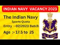 Indian Nevi sport entry retirement 2023 Navy sports quota Bharti 2023 sport quota job 2023
