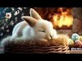 Sleep by a Cozy Fireplace with Cute Easter Bunny Easter Ambience