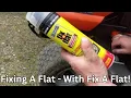 Easy flat tire repair using Fix a Flat Product How to fix a flat tire on a rider lawn tractor