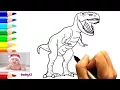T REX Drawing and Coloring page for kid - Dinosaur coloring page 97