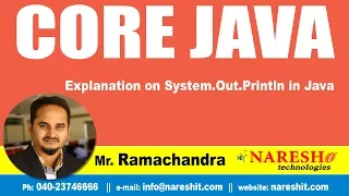 Core Java Tutorials Explanation on System Out Println in Java Mr Ramchandra