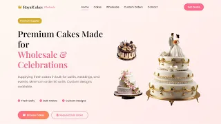 Responsive Cake Bakery Website in HTML CSS JavaScript Complete Website Tutorial Step by Step