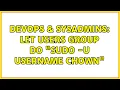 DevOps SysAdmins let users group do sudo - u username chown 2 Solutions