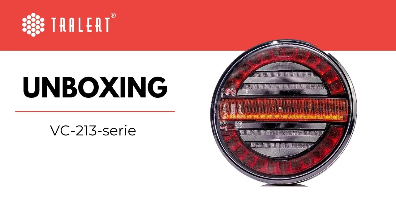 Vidéo : feu arrière LED, rond avec feux clignotants dynamiques | 12-24v | cable de 100 cm | VC-213