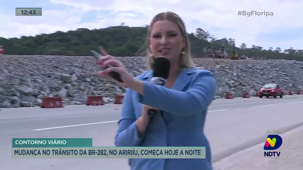 Obras do Contorno Viário provocam mudanças no trânsito da BR-282, na região de Palhoça