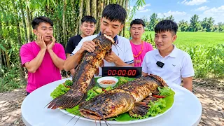 Hưng Vlog - Trò Chơi Đấu Giá Ăn 2 Con Cá Trê Nướng Thời Gian Ngắn Nhất Nhận Thưởng 500$