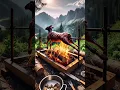 Lagu Lamb in a Tandoor on a Mountain Top! Incredible Cooking Technique #shorts #lamb #food #village