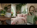 Sweet and Charming Vintage Cottagecore Tour Sage Green Pink Florals Vintage Farmhouse Magic