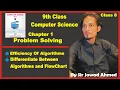 9th class computer chapter 1 efficiency of algorithm difference between flowchart and algorithm