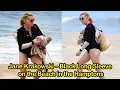 Jane Krakowski - In Black Long Sleeve Swimsuit on the Beach in the Hamptons during Covid 19