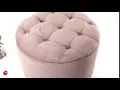 Winger Round Storage Ottoman In Light Grey