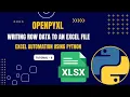 Excel Automation Tutorial - 8 Writing Row Data to Excel openpyxl Python