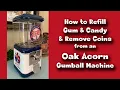 Vintage Oak Acorn Gumball Machine Gum Candy Replacement Coin Removal